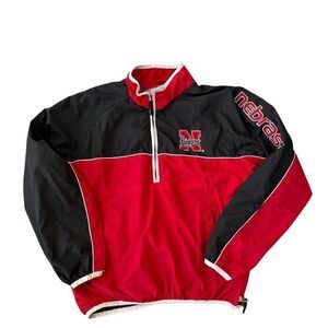 Puma vintage Nebraska Huskers Mens Jacket Sz M Red Vintage Retro Windbreaker